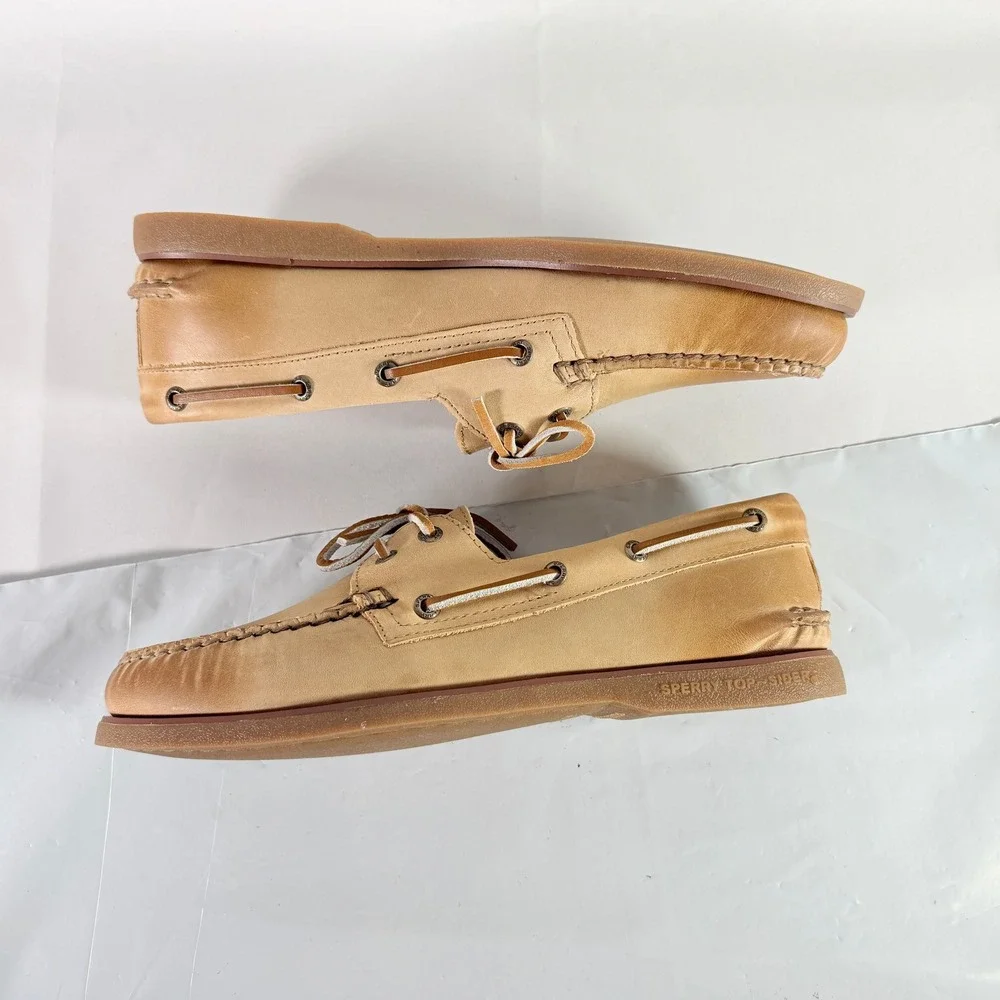 Sperry Gold Cup Authentic Original Burnished Tan Boat Shoes Mens 10.5M STS24497